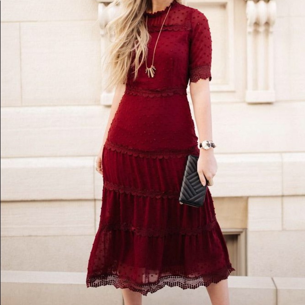 NWOT Böhme midi wine-colored dress